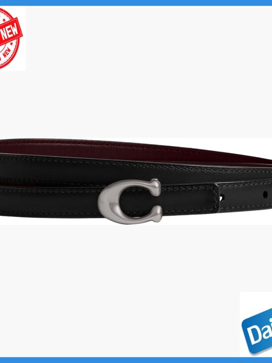 Reversible Leather Belt with C Buckle, 13mm Width, X-Large Size main image 5